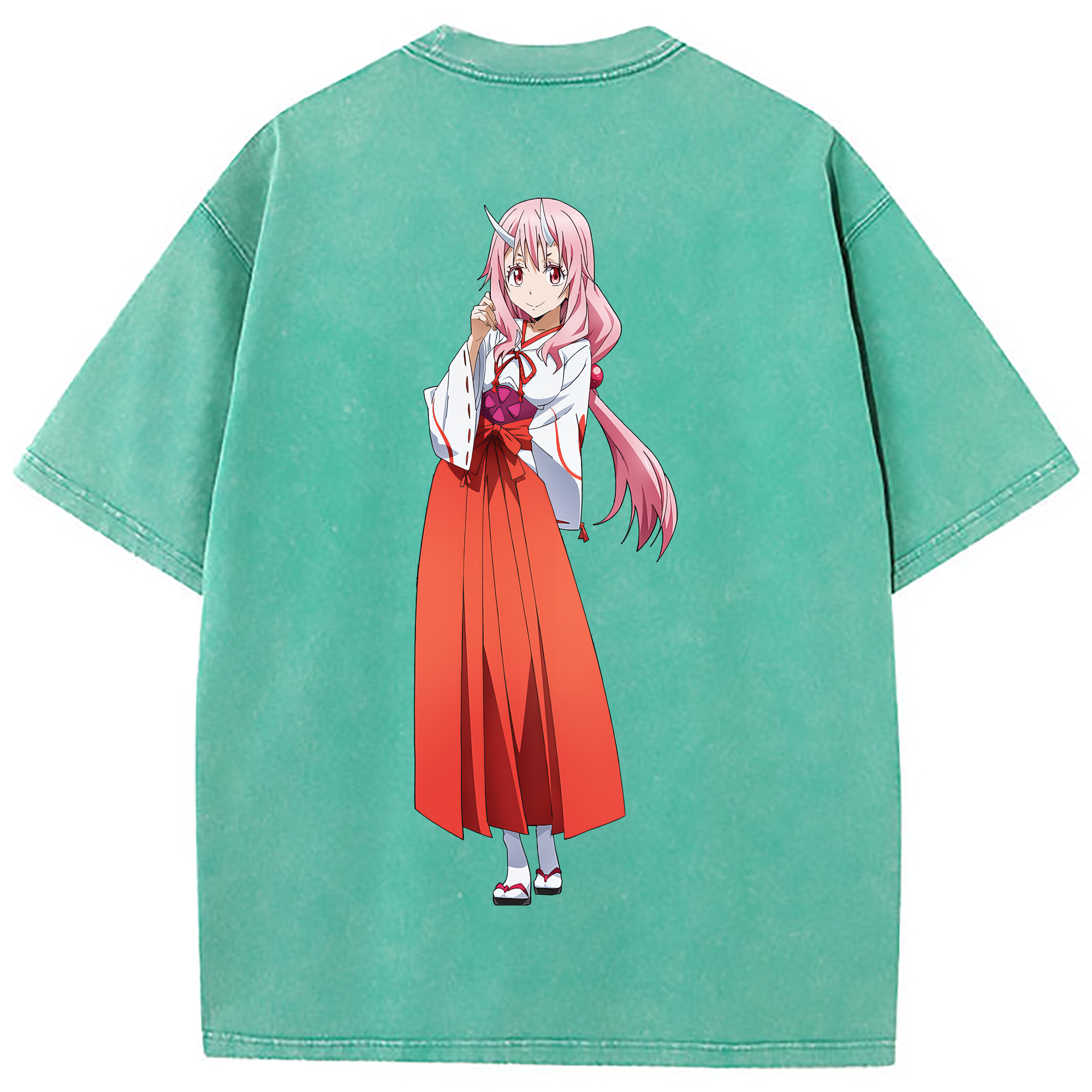 （画像用） 転スラ Regarding Reincarnated to Slime 綿100% ヴィンテージ風 半袖Tシャツ（背面プリント）